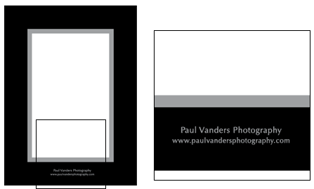 L-shaped branding on photo mounts